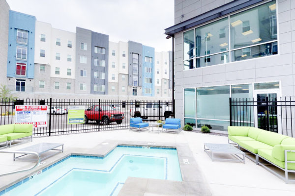 Promenade apartment community hot tub